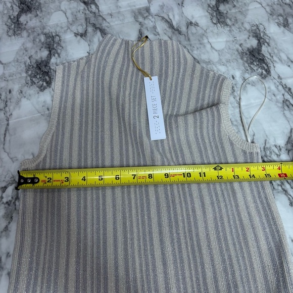 House of Harlow Two piece set knitted Pants tank top beige size large NWT NEW - Picture 4 of 8